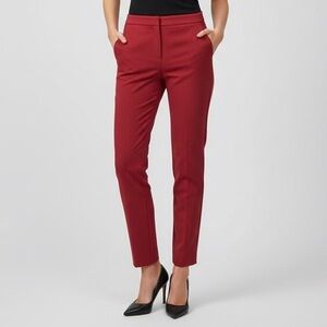Max Mara Dark Red Straight Leg Dress Ponte Pants - 6